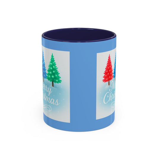 Festive Holiday Coffee Mug, Merry Christmas, Winter Decor, Gift for Her, Ceramic Mug, Hot Beverage, Christmas Tree Design